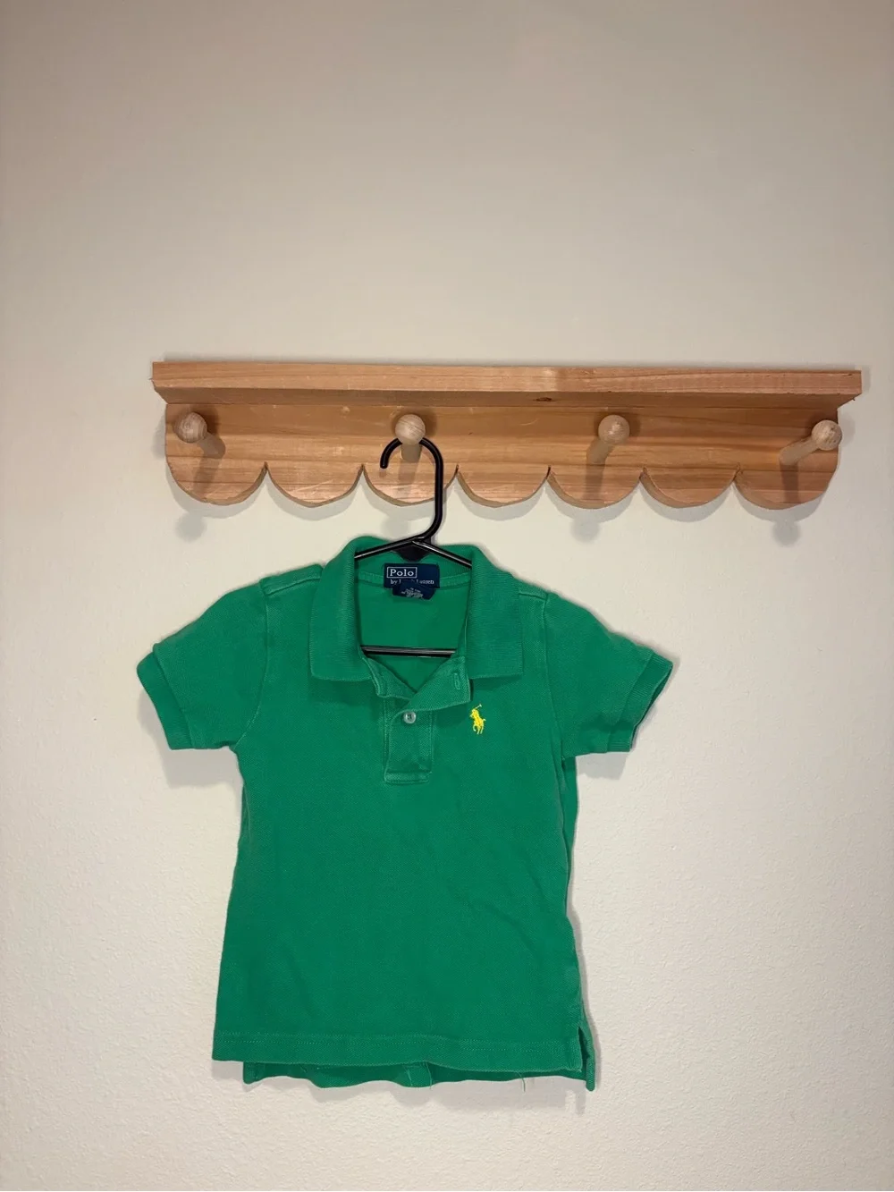 Ralph Lauren Kids Green Polo Shirt with Yellow Logo
